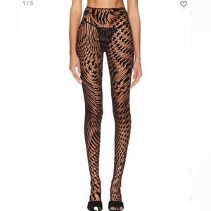 Mesh star print Mugler leggings